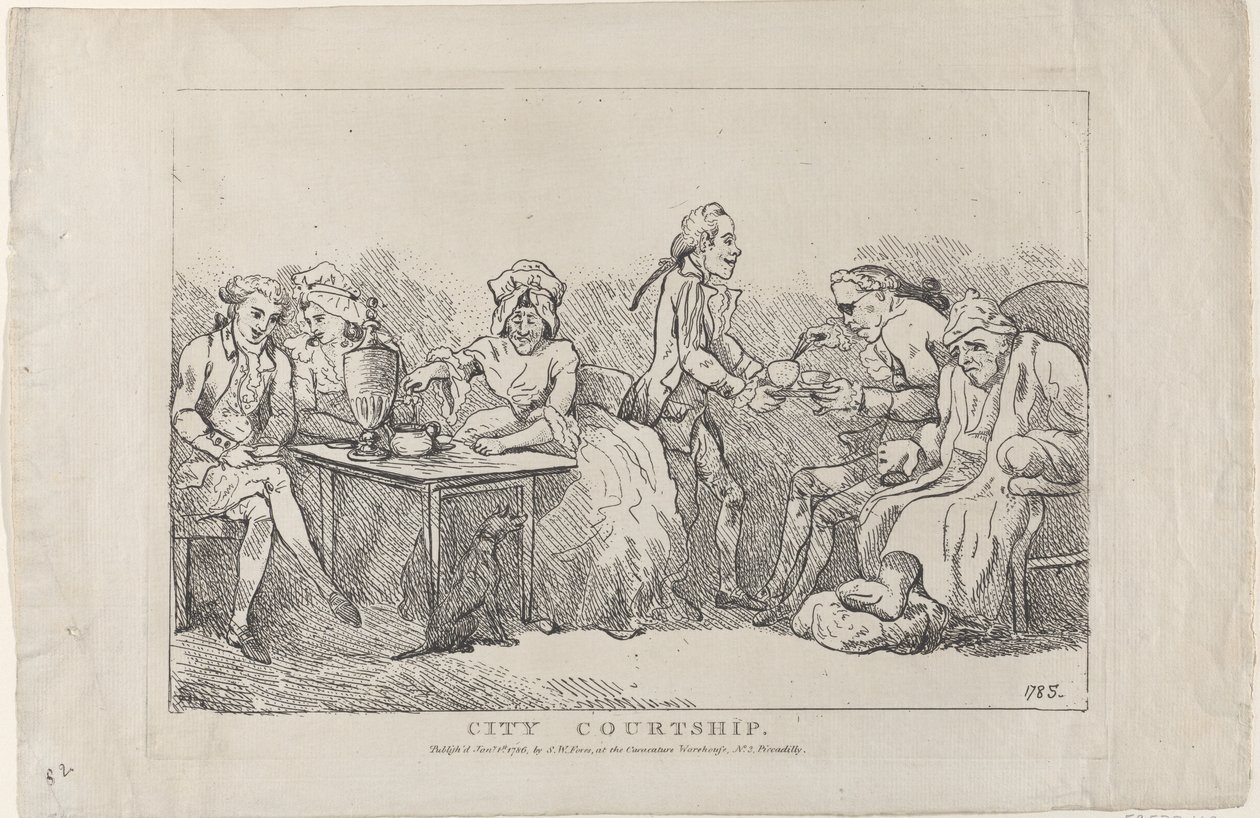 城市求爱，1786., 1786. 作者 托马斯·罗兰森的模仿者。