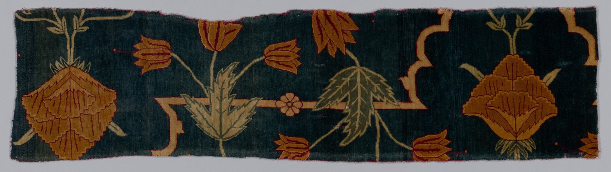 一块地毯的碎片，1600-1650。 作者 帝国制造厂