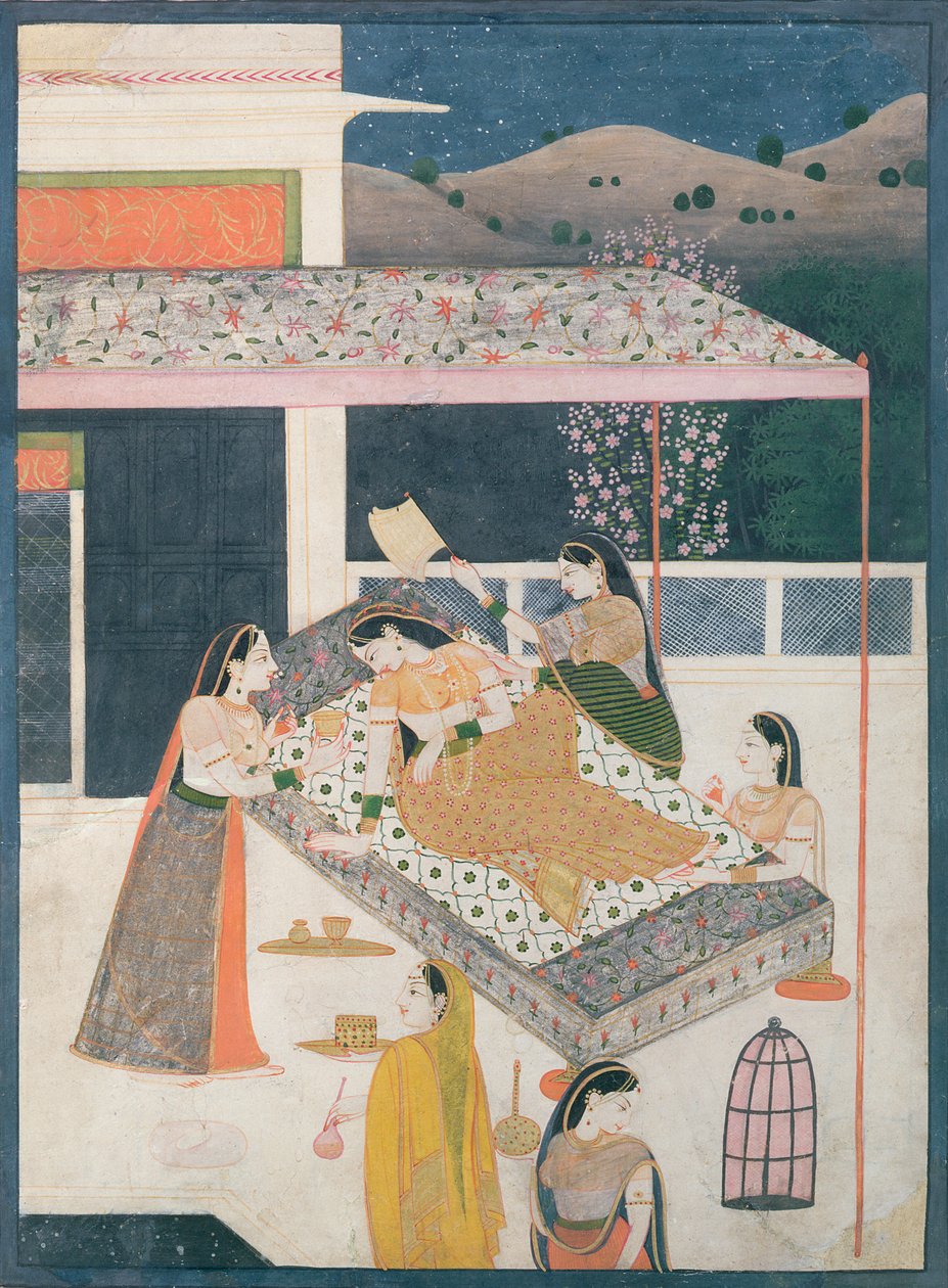 等待情人，Garhwal，1789-1800 作者 印度学校