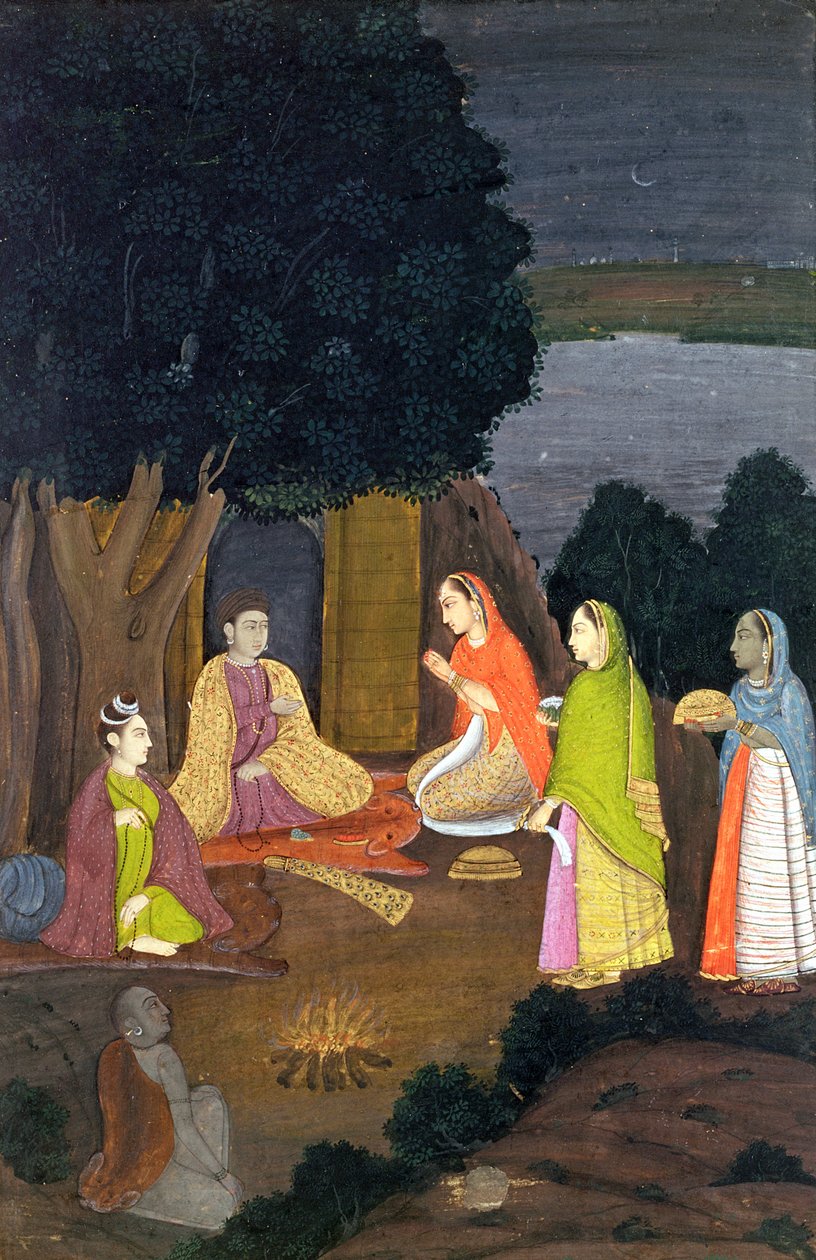 女士们参观Yogini，Faqurullah Khan学校，Lucknow，Uttar Pradesh（纸上不透明的wc） 作者 印度学校