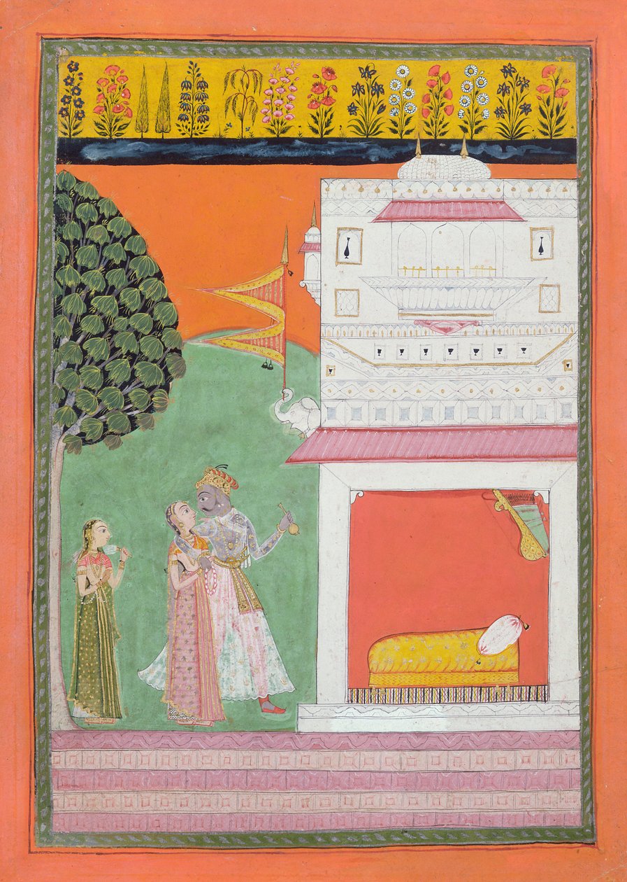 情绪接近床室，Malwa，c.1680 作者 印度学校