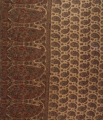 山羊羊毛披肩，克什米尔，1830年，织布机织布 作者 印度学校