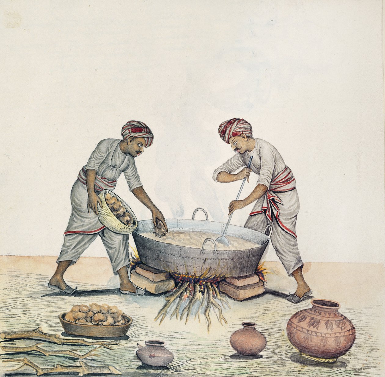 AS10 Vol.52 ff.6 4972 Cat.201 i-iv 制糖，孟买，约 1873 年（纸上水彩画） 作者 印度学校