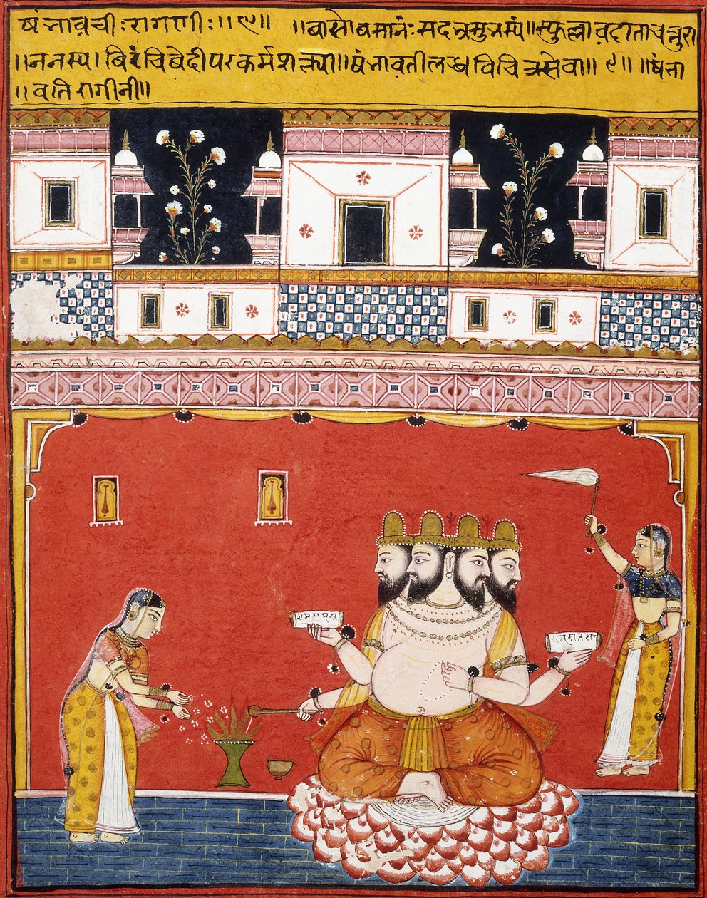 分散的“ Ragamala：Khambavati Ragini”的页面 作者 印度学校
