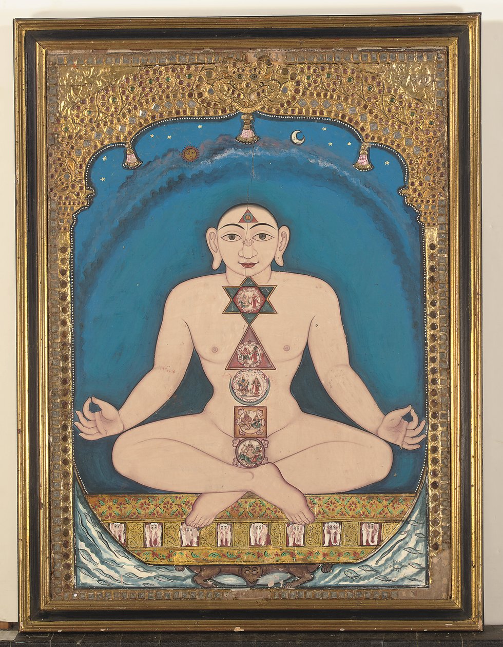 蒂坦卡拉 (Tirthankara) 的面板画 作者 印度学校
