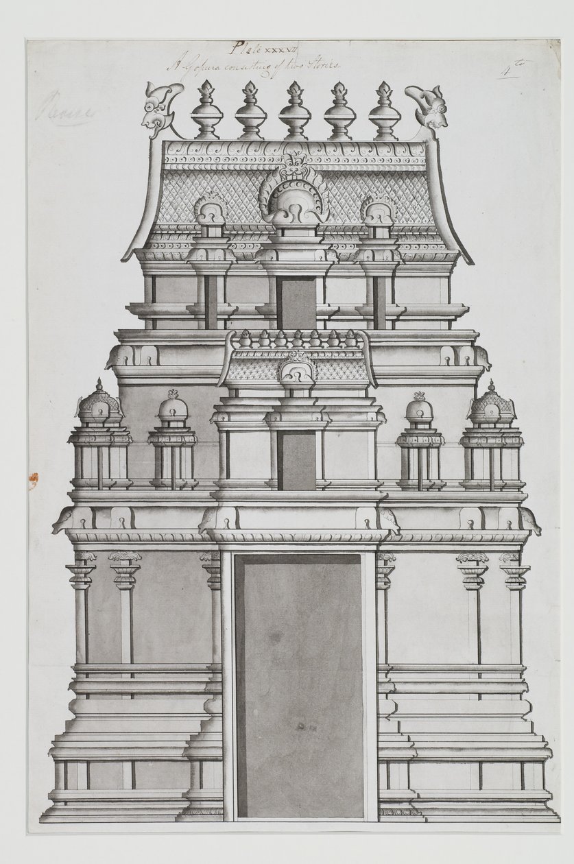 两层楼的gopuram 作者 印度学校