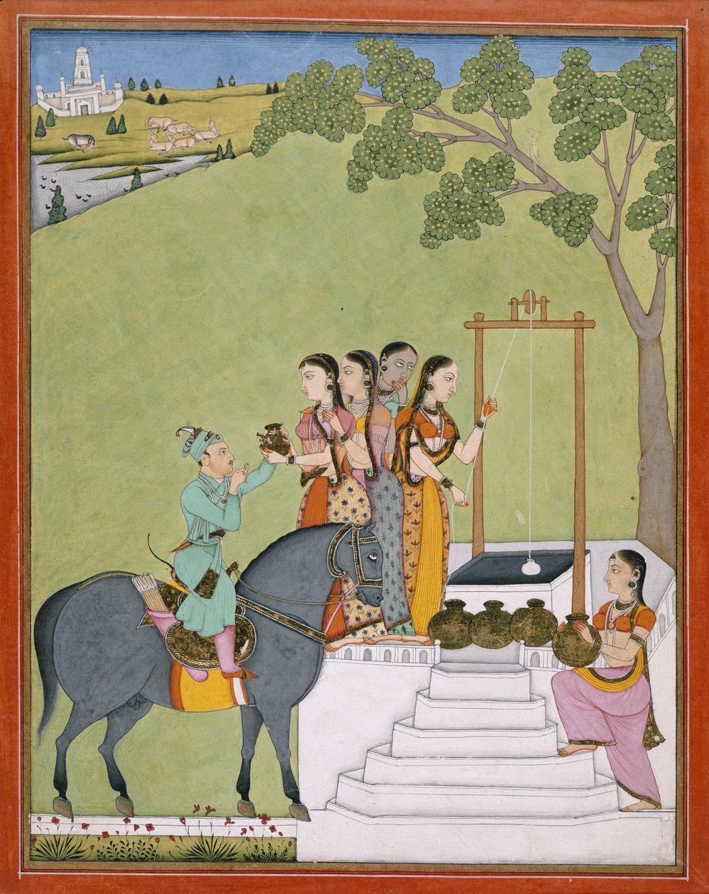 Add Or.3846 井边的王子，约 1780 年（纸面水彩画） 作者 印度学校