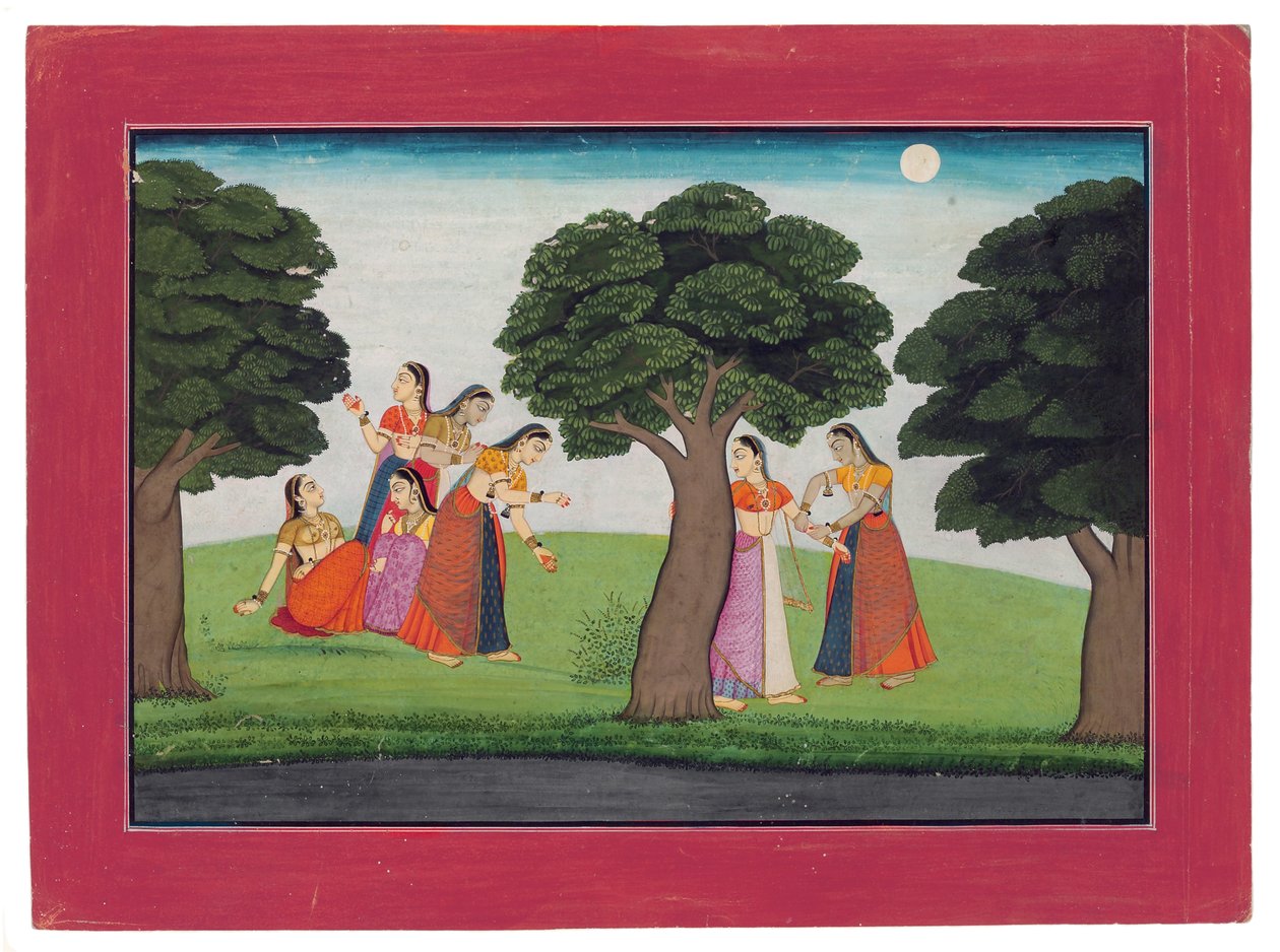在Krishna Vanishes之后，c.1760-65（不透明的wc＆黄金在纸上） 作者 印度学校