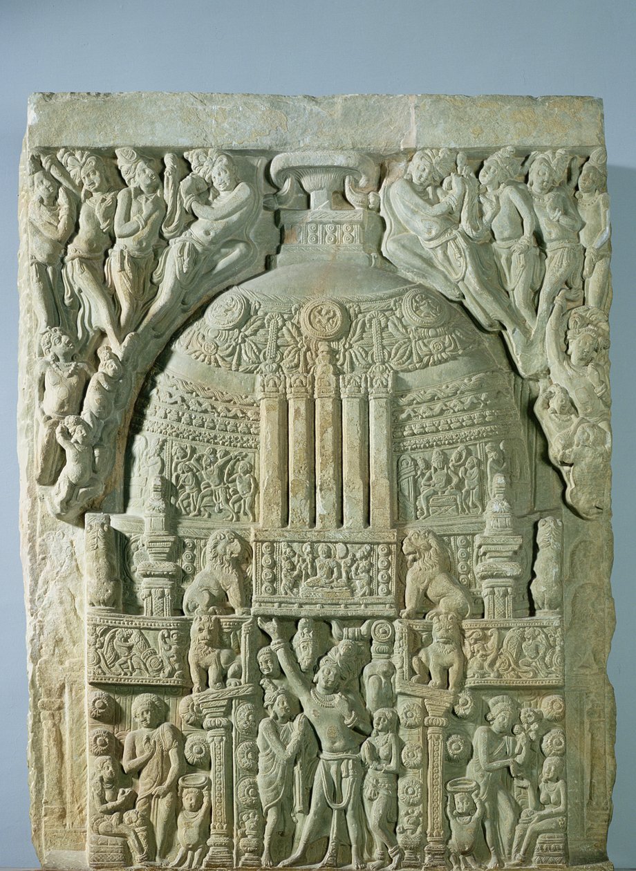 佛教佛塔，Nagarjunakonda（石灰石） 作者 印度学校