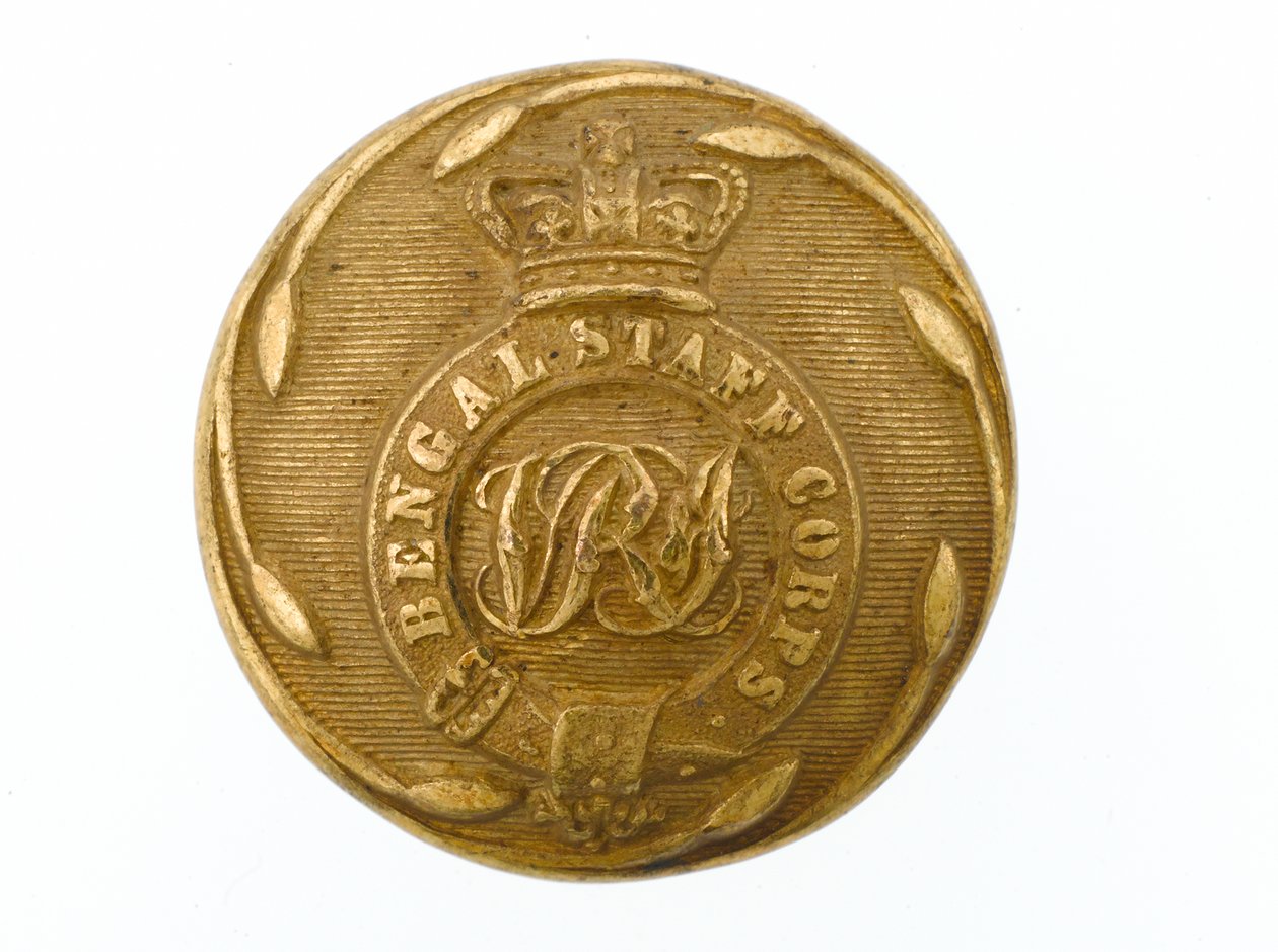 纽扣，孟加拉参谋团，1861-1876年 作者 印度学校