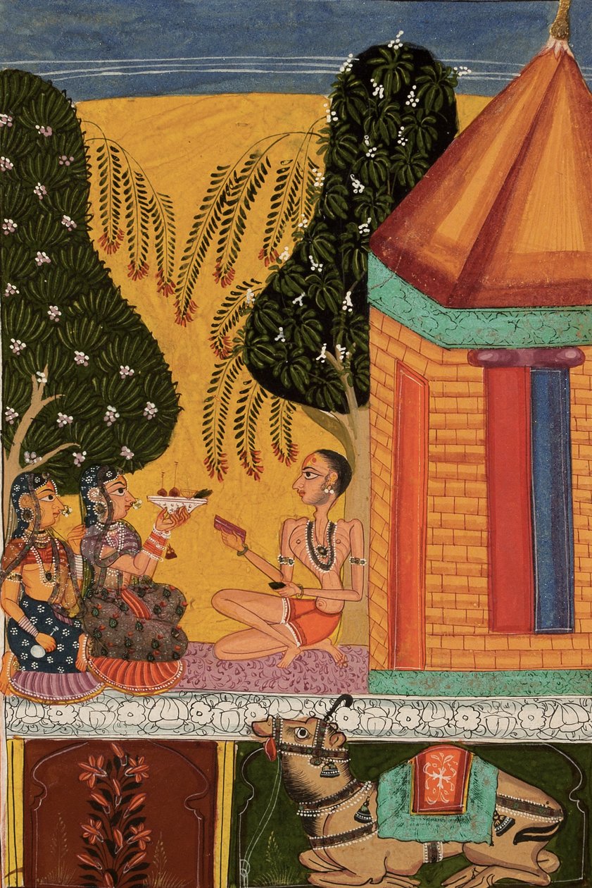 Devgandharati Ragini，c.1665（op.Wc，mica＆gold on paper） 作者 印度学校