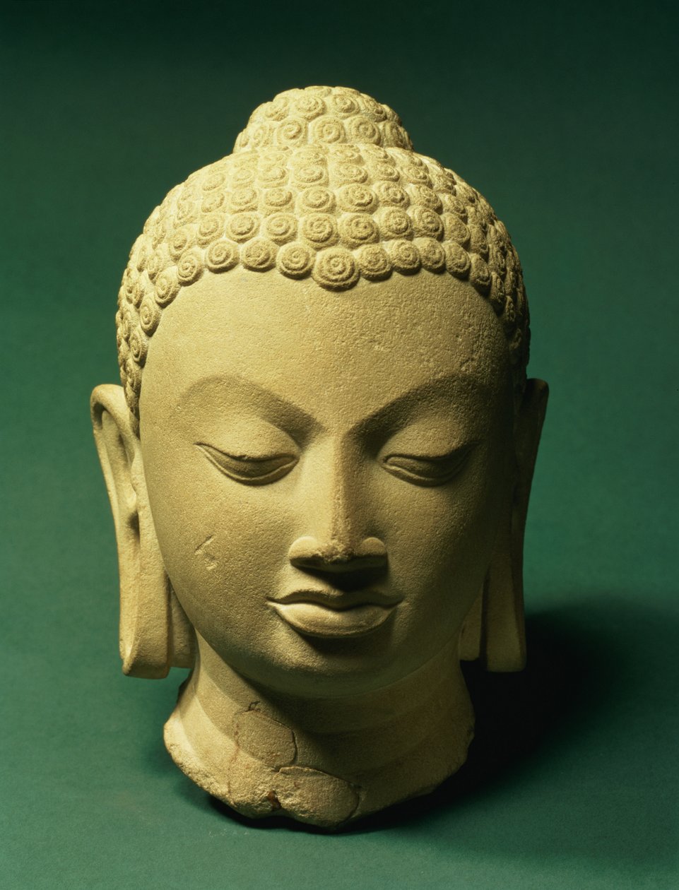 佛头，鹿野苑（砂岩） 作者 印度学校
