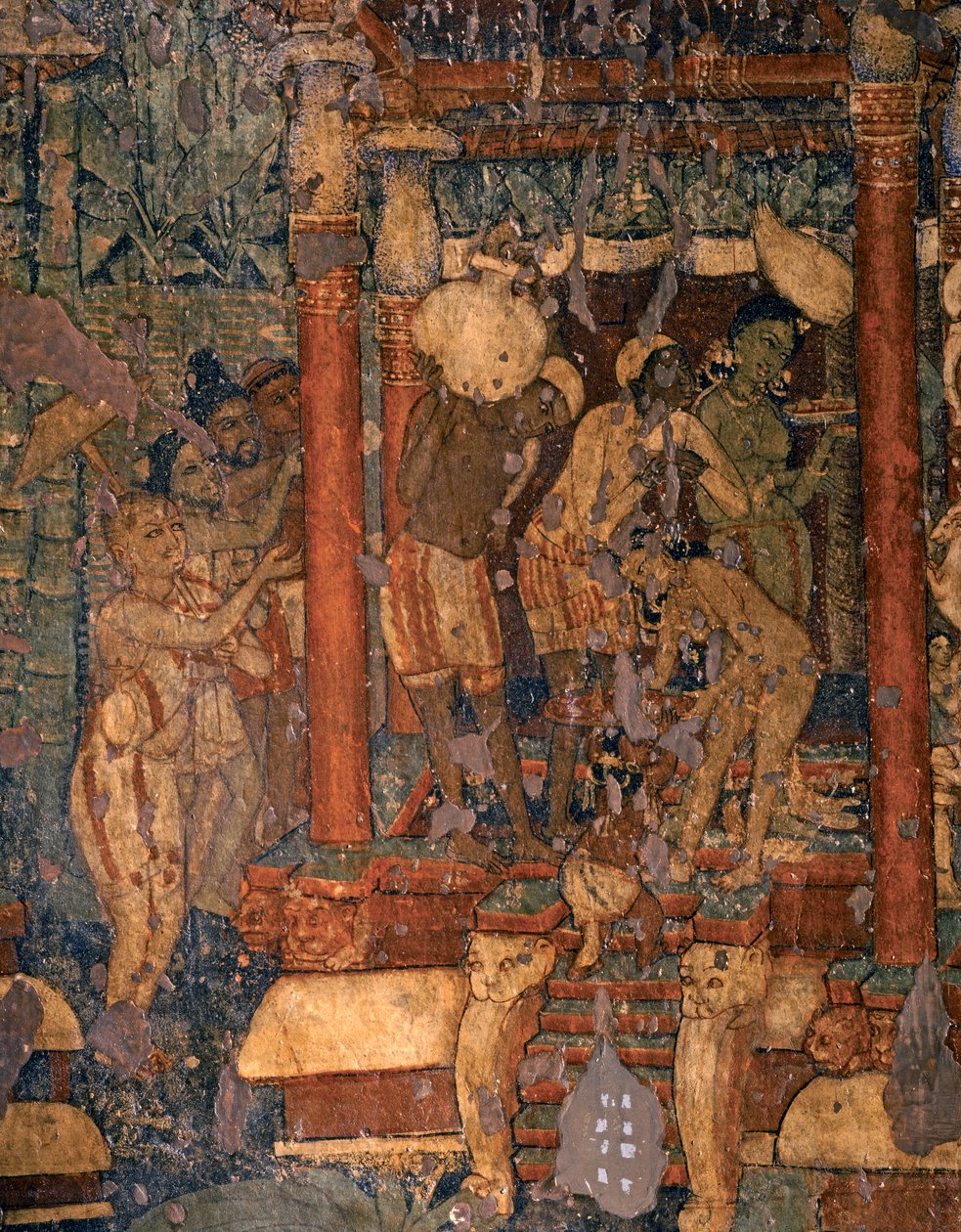 印度艺术：第 1 号佛教石窟壁画，5 世纪至 6 世纪早期（壁画） 作者 印度学校