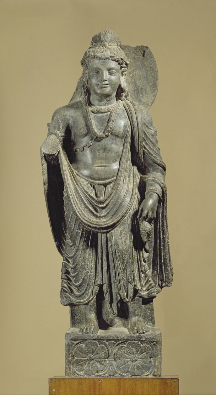 Maitreya，G陀罗（灰色片岩） 作者 印度学校