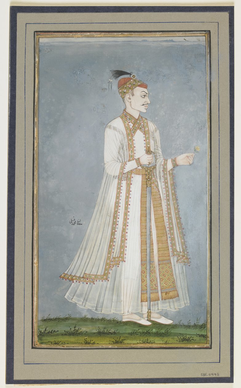 Muhammad-Quli Qutbshah，绘画的专辑对开，c.1900 作者 印度学校