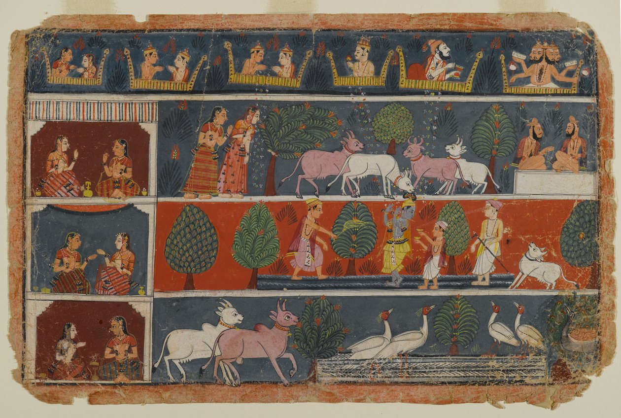 来自分散的Bhagavata Purana系列的页面，c.1680（纸上不透明的wc） 作者 印度学校