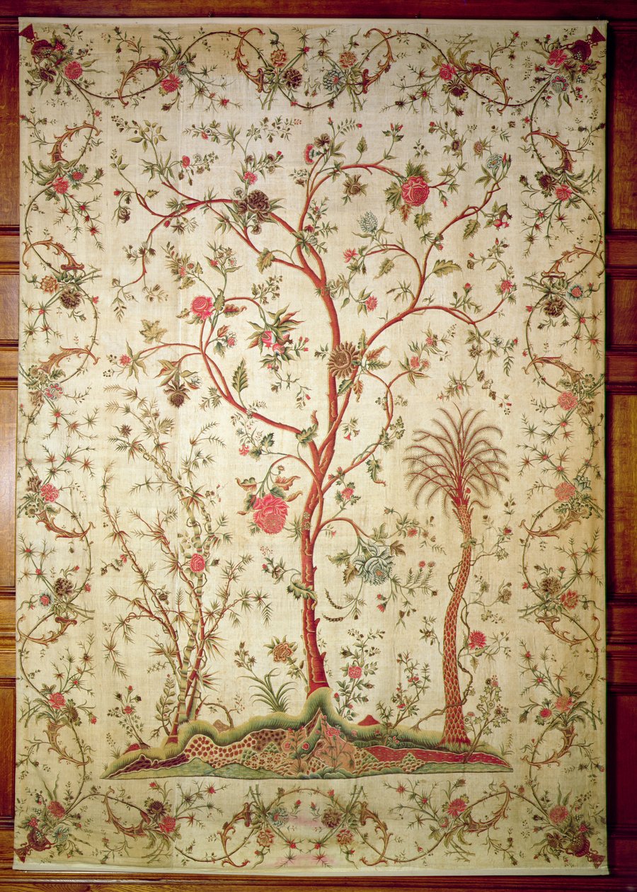 来自科罗曼德海岸的Palampore或床罩，1770年（印花棉布） 作者 印度学校