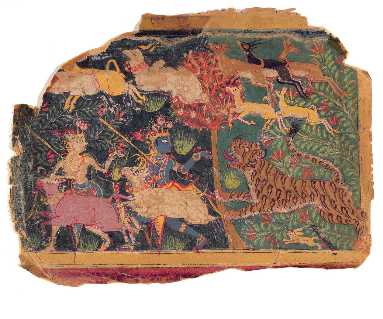 森林中的危险，1525-50（纸上不透明的wc） 作者 印度学校