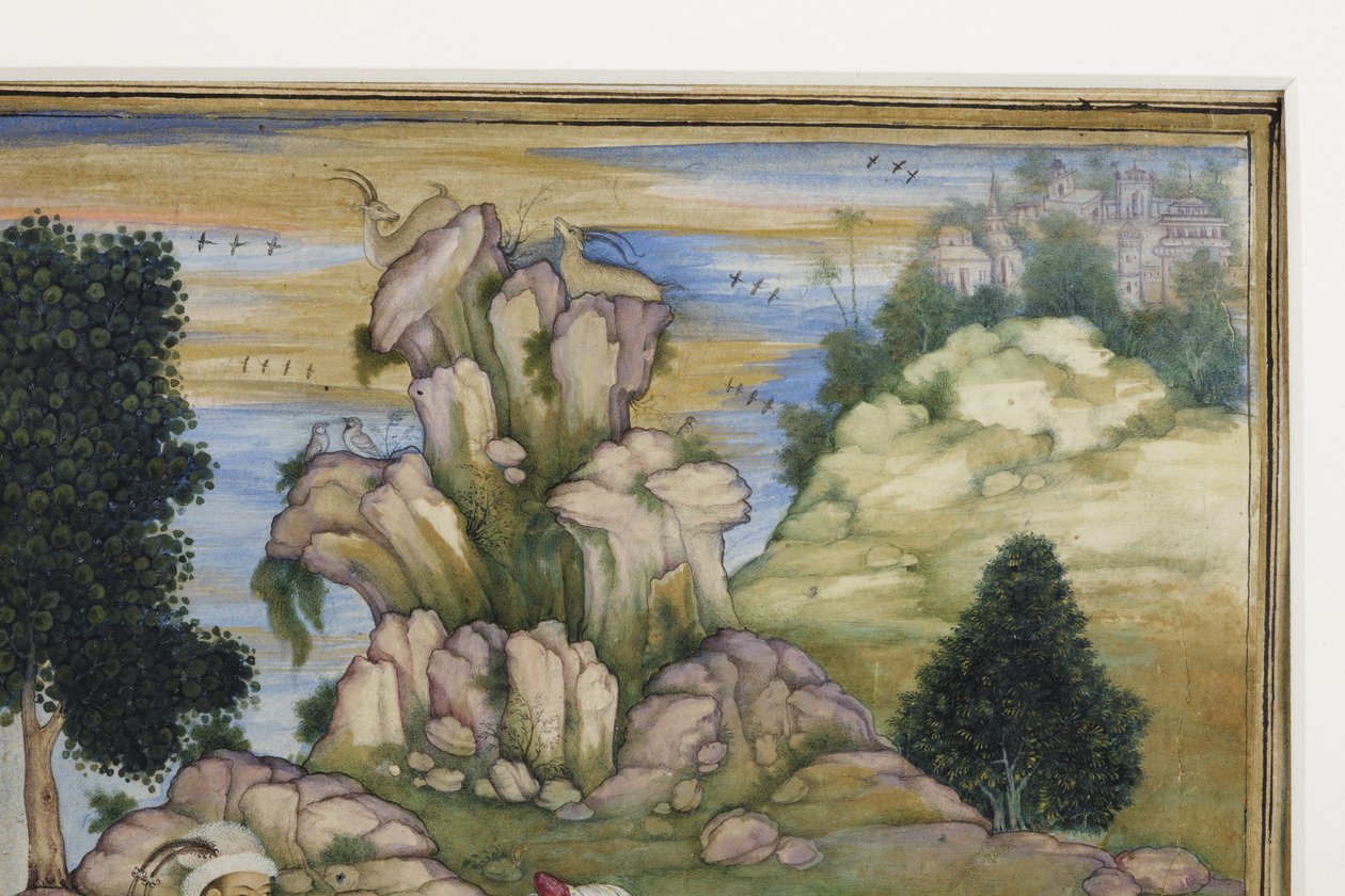 在捕猎过程中野餐，细节，c.1615（纸上不透明的wc） 作者 印度学校