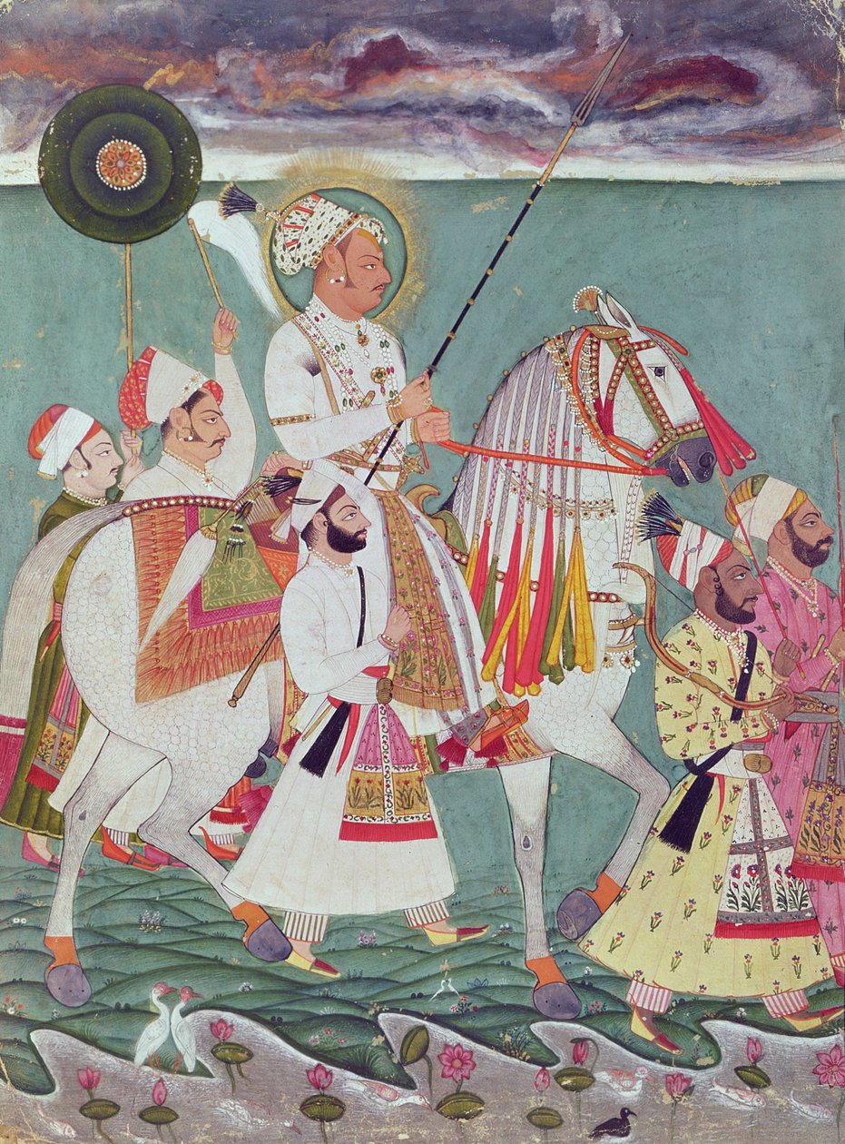 焦特布尔的Maharajah Ajit Singh的肖像（1678-1724） 作者 印度学校