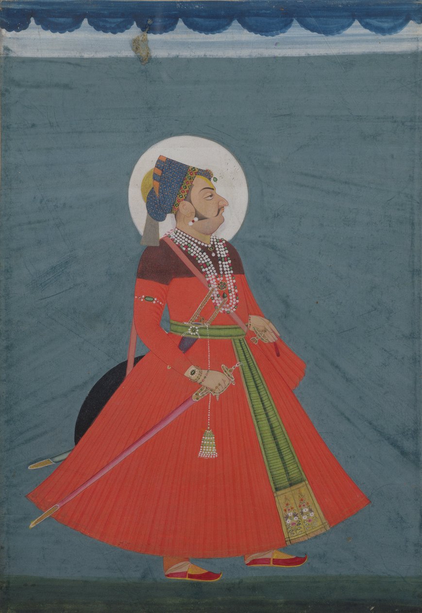焦特布尔（1678-1724）焦特布尔，19世纪的Maharajah Ajit Singh的肖像 作者 印度学校