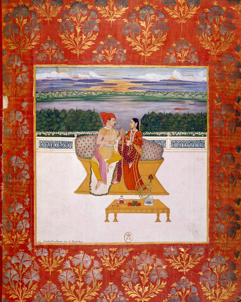 Sudjakoulikan王子和一位女士。印度勒克瑙学校的微型画。1760年 巴黎，B.N. 作者 印度学校