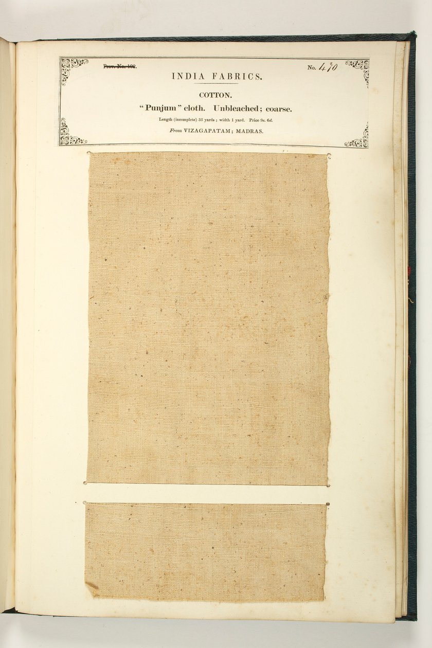 Punjum Cloth，Vizagapatam，Madras，来自印度纺织品制造商的收藏，由John Forbes Watson于1866年出版 作者 印度学校