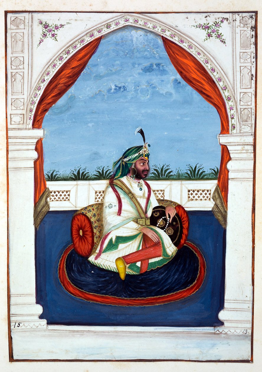Rajah Lal Singh，来自旁遮普王国，统治者和酋长，第一卷，由一位身份不明的印度艺术家进行的27次水彩研究，第1840页（纸上写着） 作者 印度学校