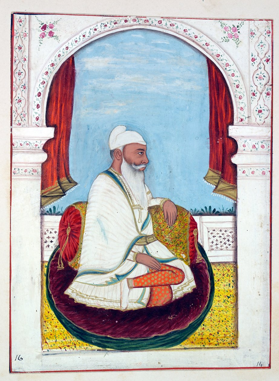 Rajah Lal Singh，来自旁遮普王国，统治者和酋长，第一卷，由一位身份不明的印度艺术家进行的27次水彩研究，第1840页（纸上写着） 作者 印度学校