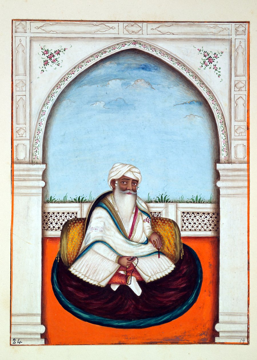 Sirdar Sham Singh，来自旁遮普王国，统治者和酋长，第一卷，由一位身份不明的印度艺术家进行的27次水彩研究，第1840期（纸上写着） 作者 印度学校
