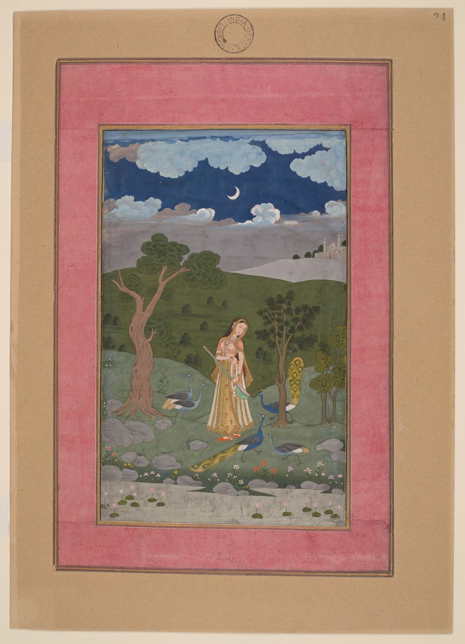 Sorath Ragini，印度海得拉巴，约 1760 年；Johnson 相册 37，第 24 号（纸面墨水、色彩和金色）。 作者 印度学校