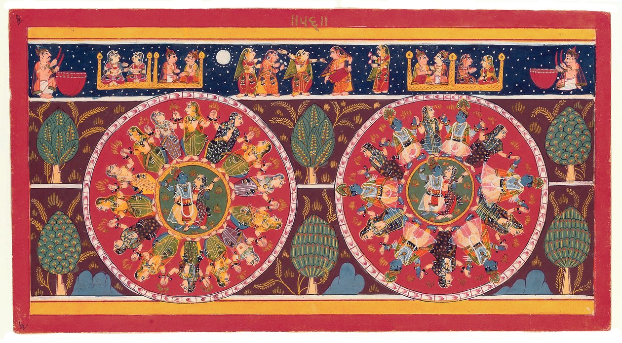 永恒之舞：拉萨曼达拉（Rasamandala），来自克里希纳（Krishna）与女牛仔共舞 作者 印度学校