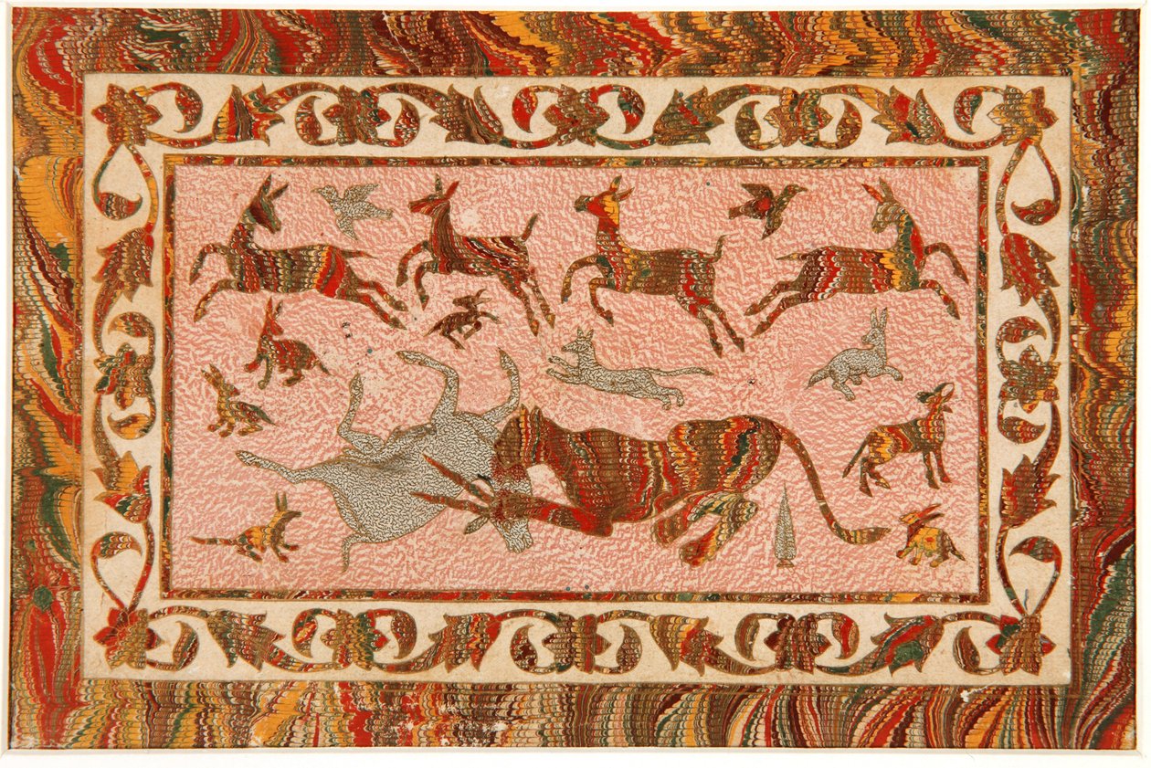 The Tigers Prey，c.1650（不透明wc＆黄金在纸上） 作者 印度学校