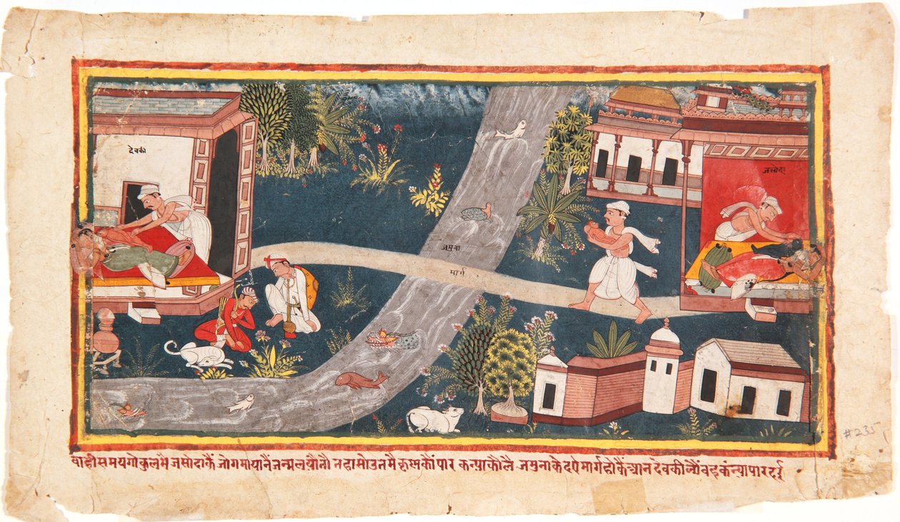 婴儿换了，1600-25（纸上不透明） 作者 印度学校