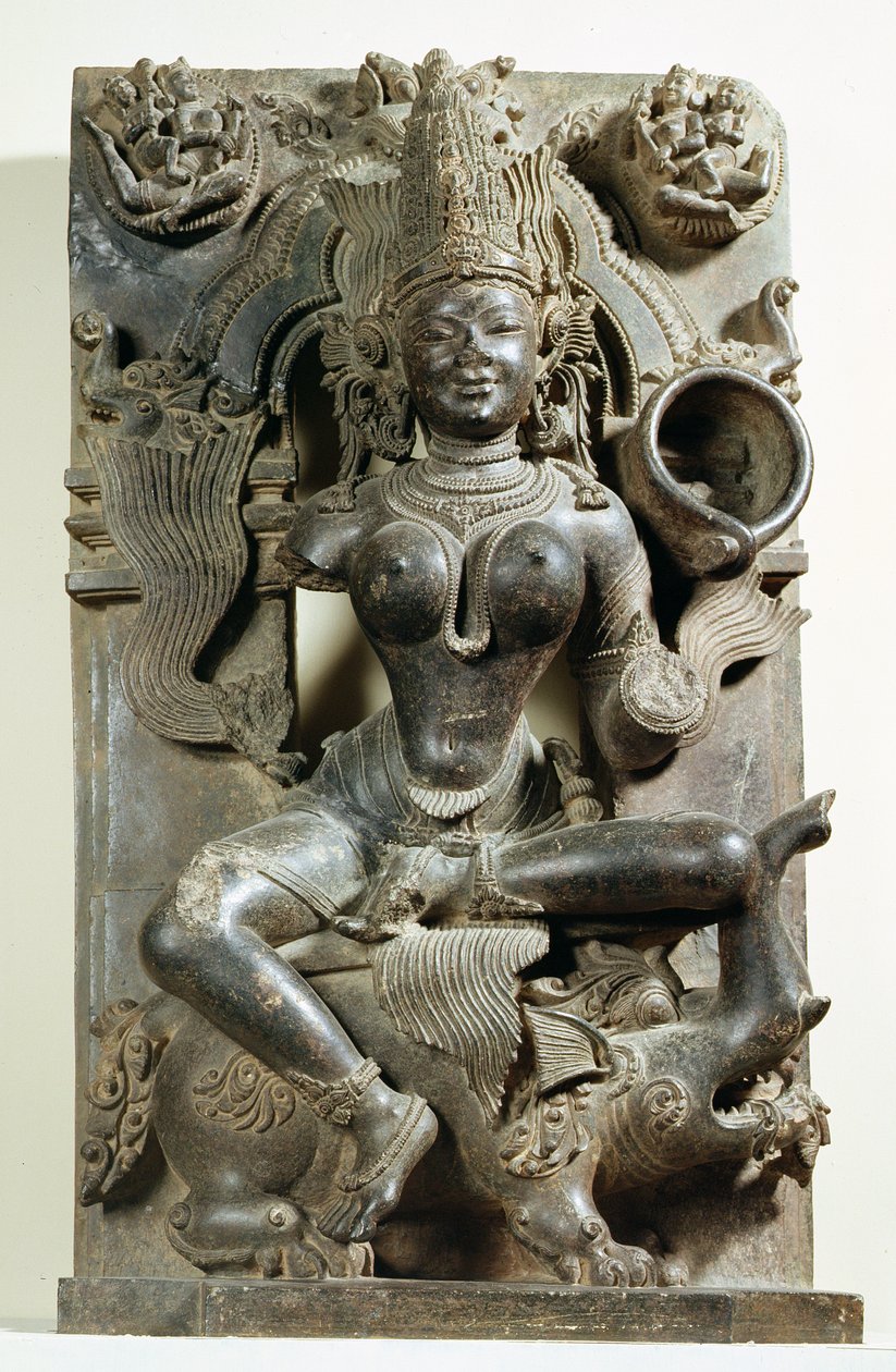 Varunani，雕刻从Konark太阳神庙，奥里萨邦，东部恒河王朝 作者 印度学校