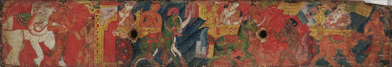 Vessnatara Jataka，手稿封面，Pala school，c.1200（彩绘木） 作者 印度学校