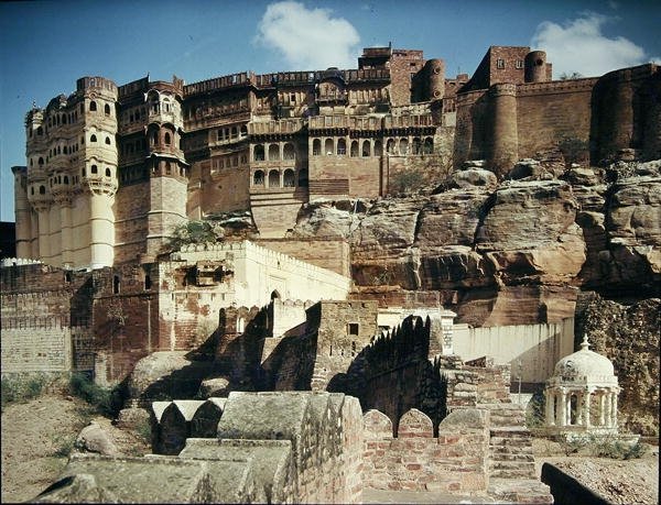 Mehrangarh堡垒的看法，建于1459年 作者 印度学校