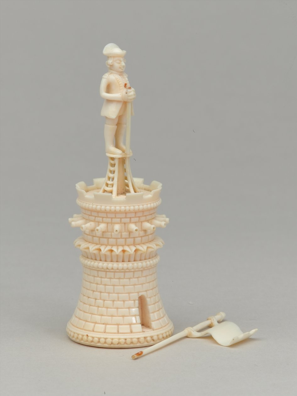 白鸦，棋子，印度，约1820年 作者 印度学校
