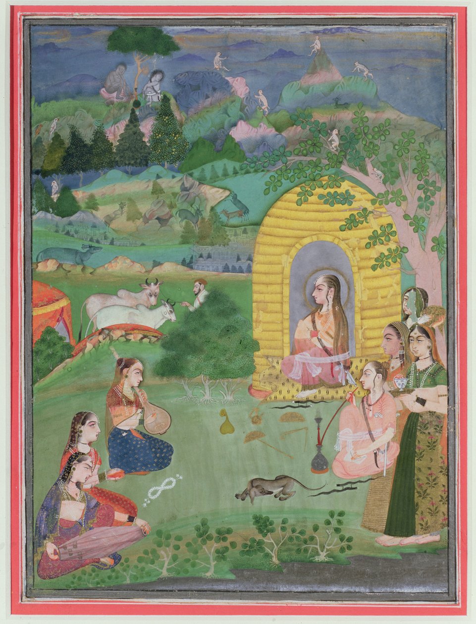Yoginis（女性印度教修道者）在风景，比卡内尔学校，c.1680 作者 印度学校
