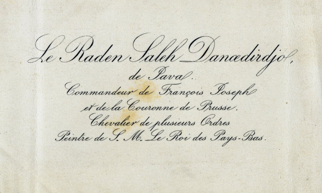 Raden Saleh Danoedirdgio的电话卡，电话：1850-80 作者 印尼学校