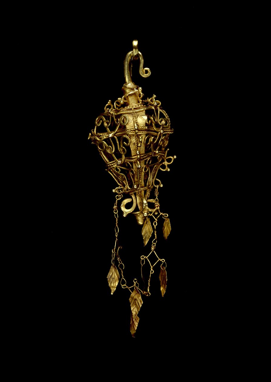 耳环（ata wolo或mboko leba），19世纪初的廖民族（金） 作者 印尼学校