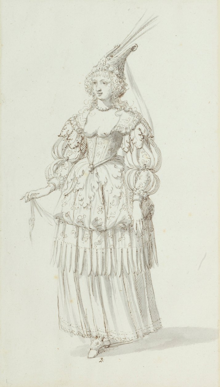 Chloris：Henrietta Maria 的替代草图，约 1631 年（纸上笔墨） 作者 伊尼戈·琼斯（Inigo Jones）