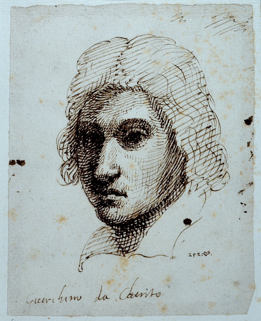 Drawing of Guercino (pen & ink on paper) 作者 伊尼戈·琼斯（Inigo Jones）