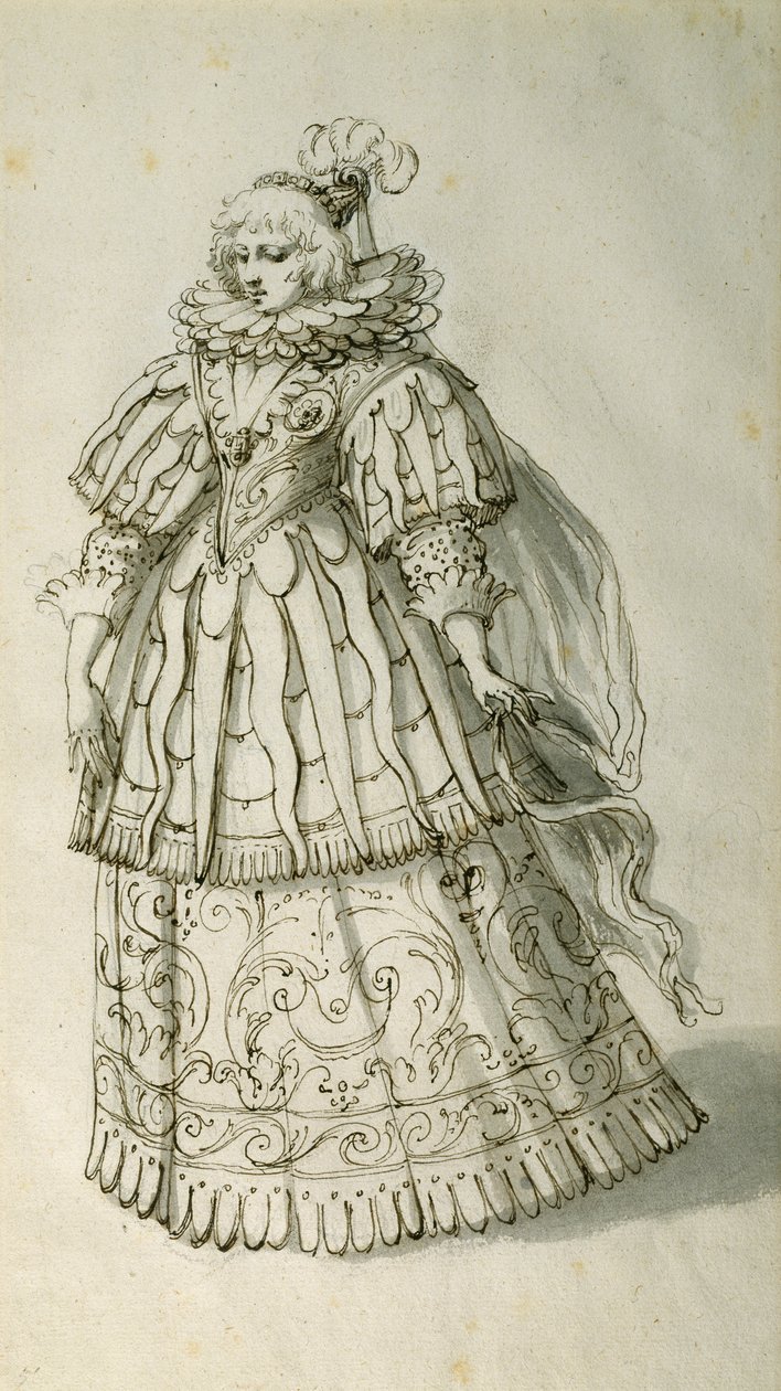 Masquer，约 1638 年（纸上笔墨） 作者 伊尼戈·琼斯（Inigo Jones）