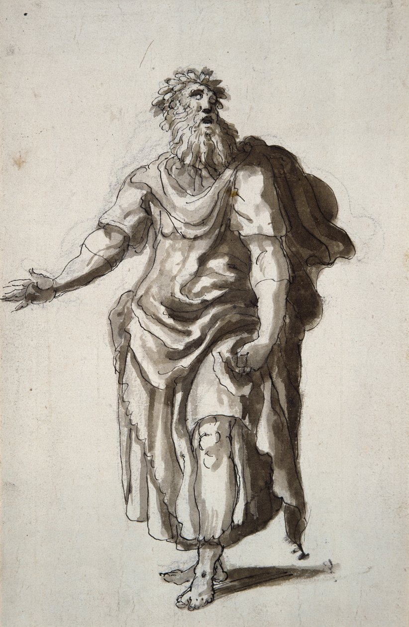 梅林》，约1610年（纸上笔墨）。 作者 伊尼戈·琼斯（Inigo Jones）