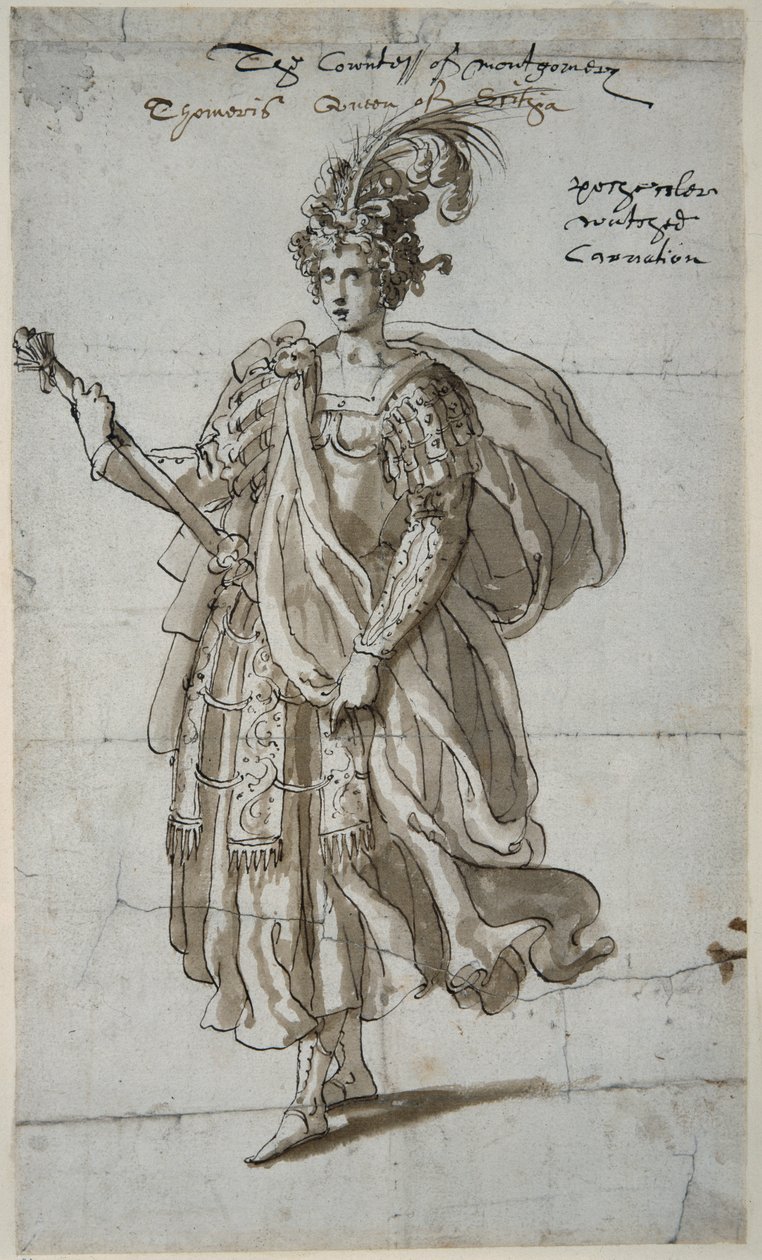 Tomyris女王的Massagetai，约1609年（纸上笔墨）。 作者 伊尼戈·琼斯（Inigo Jones）