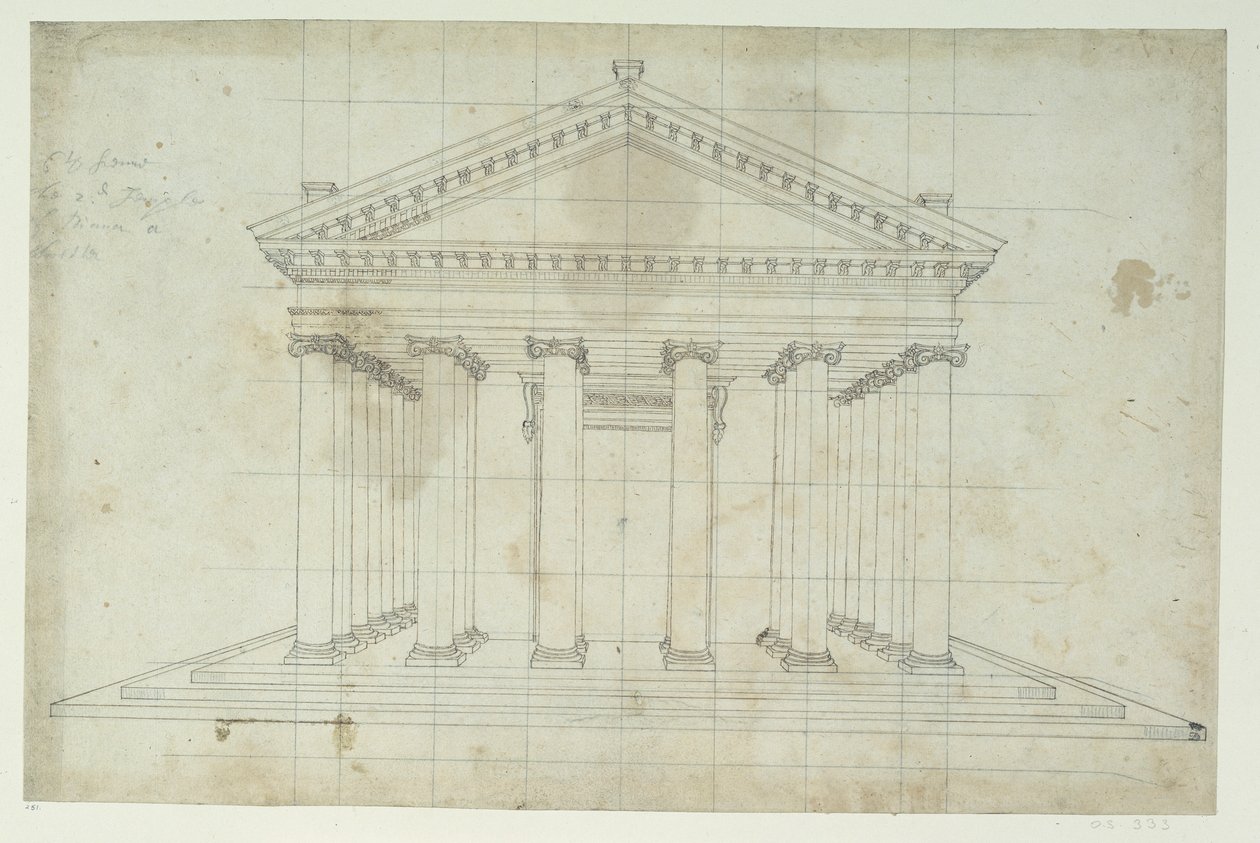 The Second Temple of Diana, c.1635 (pen & ink on paper) 作者 伊尼戈·琼斯（Inigo Jones）