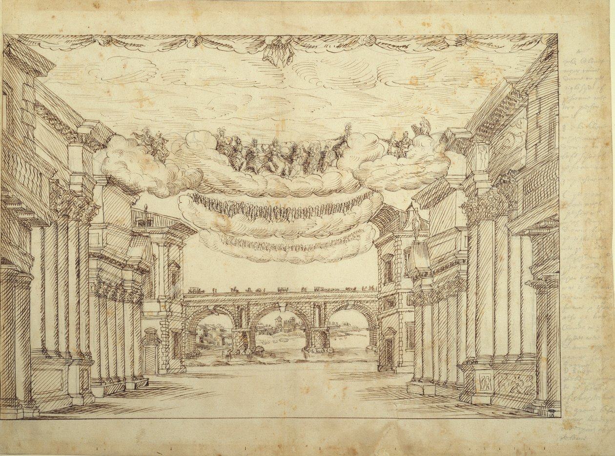 大城市的郊区》，约1639年（纸上笔墨）。 作者 伊尼戈·琼斯（Inigo Jones）