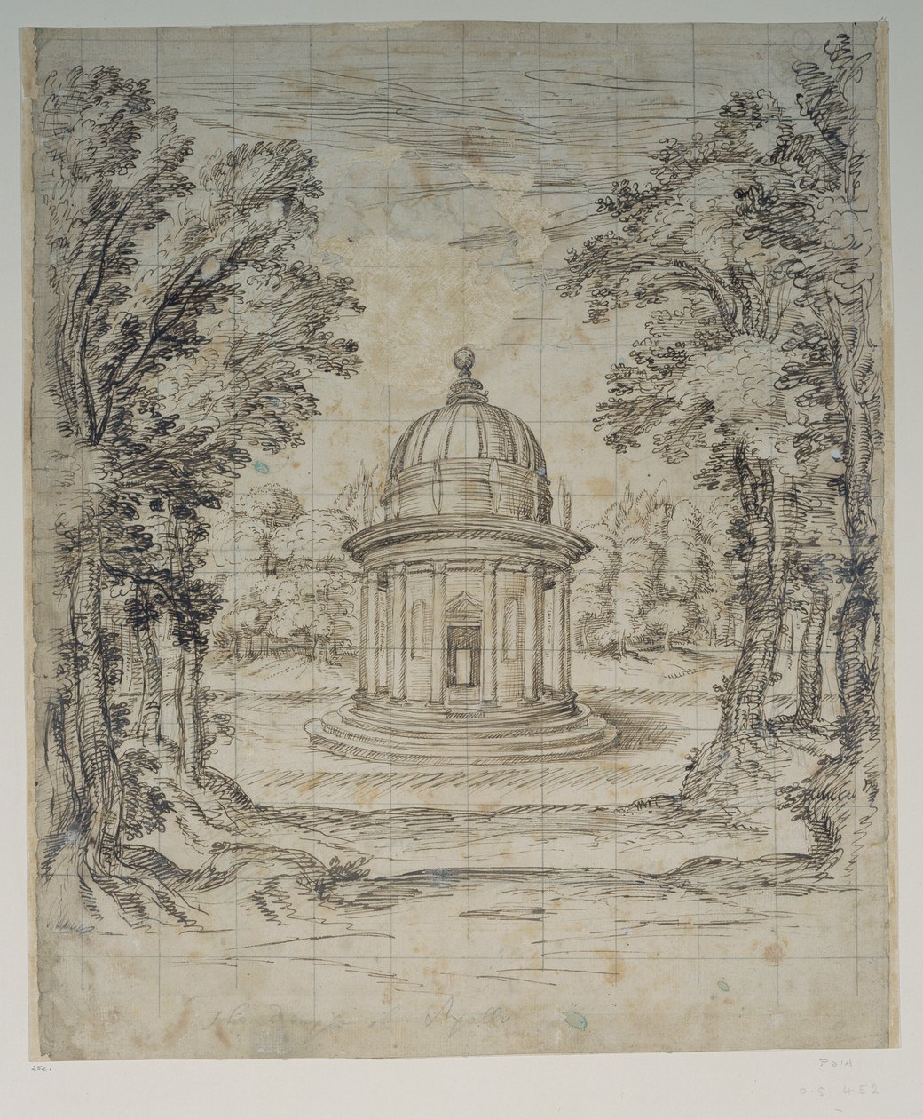 阿波罗神庙（纸本钢笔） 作者 伊尼戈·琼斯（Inigo Jones）