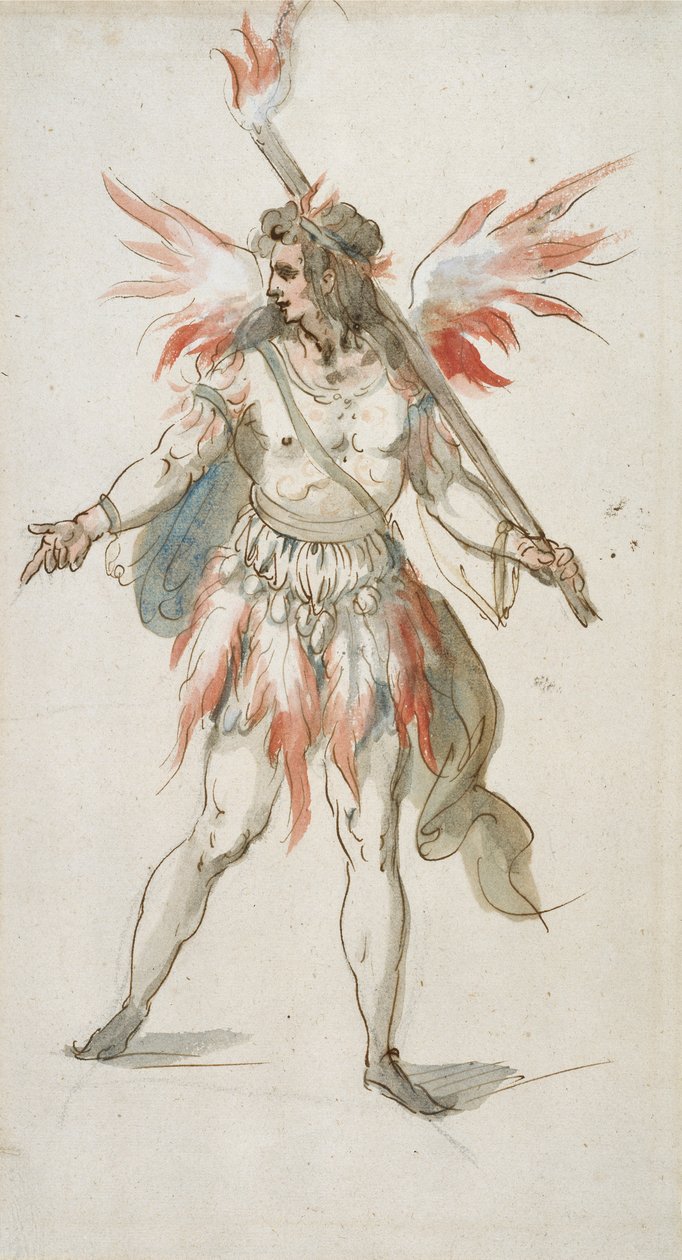 Torchbearer: a fiery spirit (watercolor on paper) 作者 伊尼戈·琼斯（Inigo Jones）
